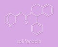 Solifenacin overactive bladder drug molecule. Skeletal formula.