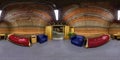 SOLIGORSK, BELARUS - MARCH, 2014: Full seamless spherical 360 degrees angle panorama interior of bedroom in speleo clinic caves of