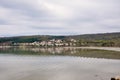 Soline town - Island Krk and beautiful Green sand Bay, Croatia . Calm Adriatic Sea. Croatian coastline. Soline bay on the island o Royalty Free Stock Photo