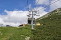 Solisko, Hight Tatras mountains / Slovakia - July 5, 2017 - Modern chair lift is operation also during summer season for hiking