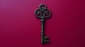 A solitary antique key, placed on a clear surface, becomes a symbol of mystery and possibilities