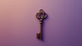 A solitary antique key, placed on a clear surface, becomes a symbol of mystery and possibilities