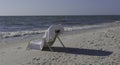 Solitary beach chair