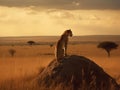 A Solitary Cheetah Under the African Sunrise