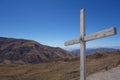 Solitary cross on top of mountain - capilla san rafael, salta, argentina Royalty Free Stock Photo