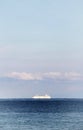 Solitary cruise ship in the ocean, dreamy Royalty Free Stock Photo