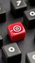 A solitary cube with an arrow target contrasts against surrounding black cubes, each adorned with bullseye symbols