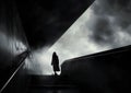 Solitary Descent: A Haunting Journey up the Stairs of Despair