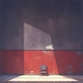 Solitary Elegance: A Chair Basks in Flickering Light