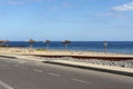 Solitary empty road passing through the small holiday resort known as San Blas, Tenerife, Canary Islands, Spain Royalty Free Stock Photo