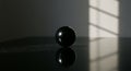 Shiny black orb captures sunlight and reflection Royalty Free Stock Photo