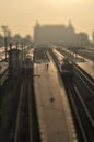 Solitary Man In A Train Station Royalty Free Stock Photo