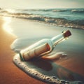 Message in a bottle sits on deserted beach awaiting discovery