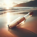 Message in a bottle sits on deserted beach awaiting discovery