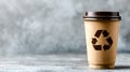 A solitary recyclable paper coffee cup with a logo AI Generated Image Royalty Free Stock Photo