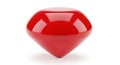 Shiny Red Gemstone Shape with Sharp Point and Rounded Top on White Background jewel ruby Royalty Free Stock Photo