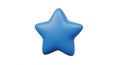 A single, smooth, three-dimensional blue star icon isolated on a white background symbol Royalty Free Stock Photo