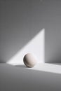 Single Sphere Casting Elongated Shadow in Minimal Vertical Composition Royalty Free Stock Photo