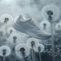 Ethereal Sneaker Floating Among Dandelions. Generative Ai Royalty Free Stock Photo