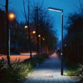 Solitary Street Light at Night