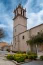 european catholic church seen from the street on a beautiful clear day