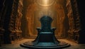 Enigmatic Throne in Ancient Library