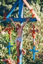 Solitary traditional cross symbol, Romania