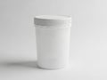 Single white plastic container with screw cap isolated on white background Royalty Free Stock Photo