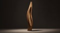 a solitary wooden sculpture