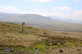 Moorland signpost on Coast to Coast footpath Royalty Free Stock Photo