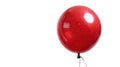 Solitude in Flight: A Single Red Balloon Drifts Aimlessly Against a Blank Canvas