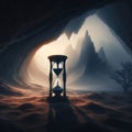 In the solitude of its isolation, an hourglass stands as a timeless testament