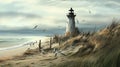 Solitude and Serenity: A Coastal Canvas of Lighthouse Beach and