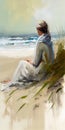 Solitude and Serenity: A Woman\'s Prayer on the Beach