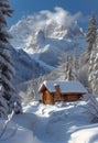 Solitude in the Swiss Alps: A Brawny Youngster\'s Snowy Cabin Adv