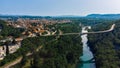 Solkan, Soca River, Nova Gorica. View From Above Royalty Free Stock Photo