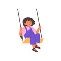 Solo child's serene swing time illustration, vector