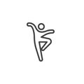 Solo dancer line icon