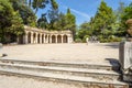 A woman walks alone in the Castle Hill park in Nice France