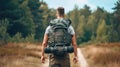 Solo Hiker on Forest Trail