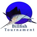 A solo jumping sailfish with billfish tournament writing