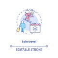 Solo travel concept icon