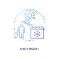 Solo travel concept icon