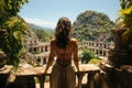 A Solo Traveler Exploring Ancient Ruins And Historical Sites With Curiosity And Wonder