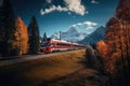 A Solo Traveler Taking A Scenic Train Journey Through Snowcapped Mountains