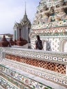 Solo Traveler at Main Pagoda at Wat Arun, Bangkok, Thailand