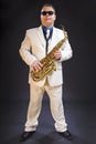 Soloist and saxophone Royalty Free Stock Photo