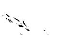 Solomon Islands Map. Solomon Islander Country Map. Black and White National Nation Geography Outline Border Boundary Territory Sha