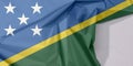 Solomon Islands fabric flag crepe and crease with white space. Royalty Free Stock Photo