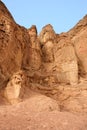 Solomon pillars rock in Timna national desert park Royalty Free Stock Photo